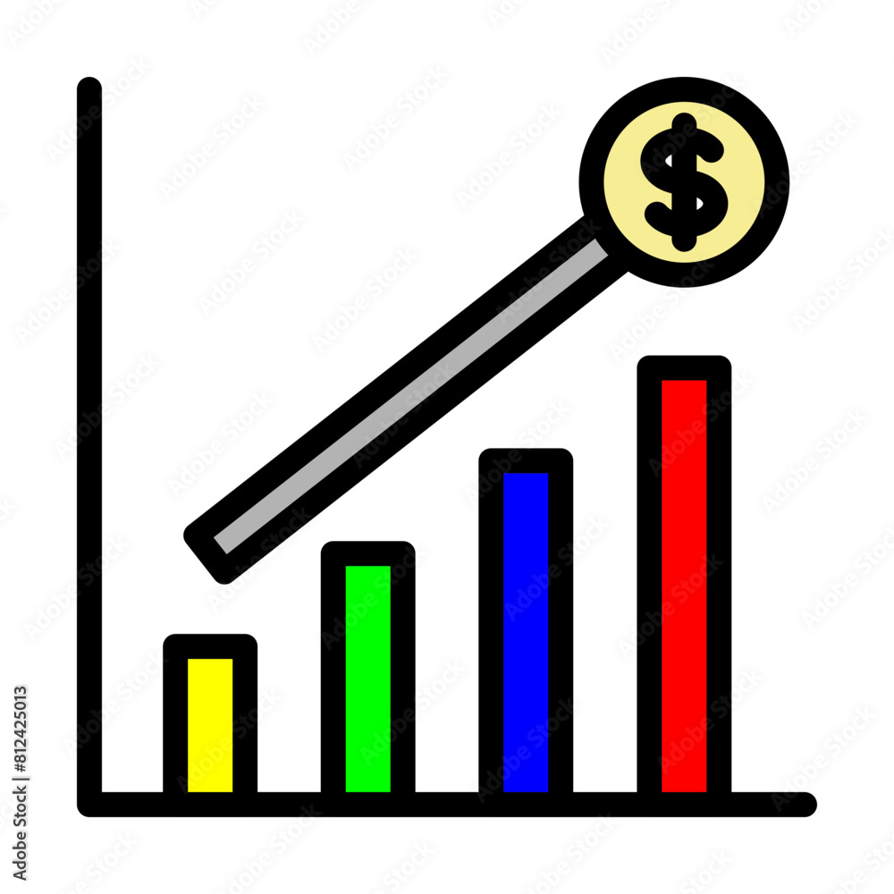 Profit Growth Line Filled Icon Design Profit Growth Line Filled Icon Design