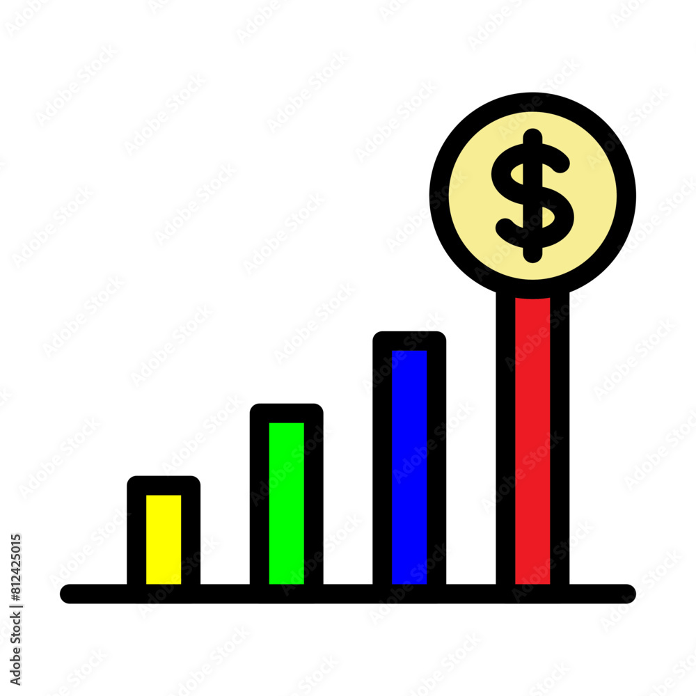 Profit Line Filled Icon Design Profit Line Filled Icon Design