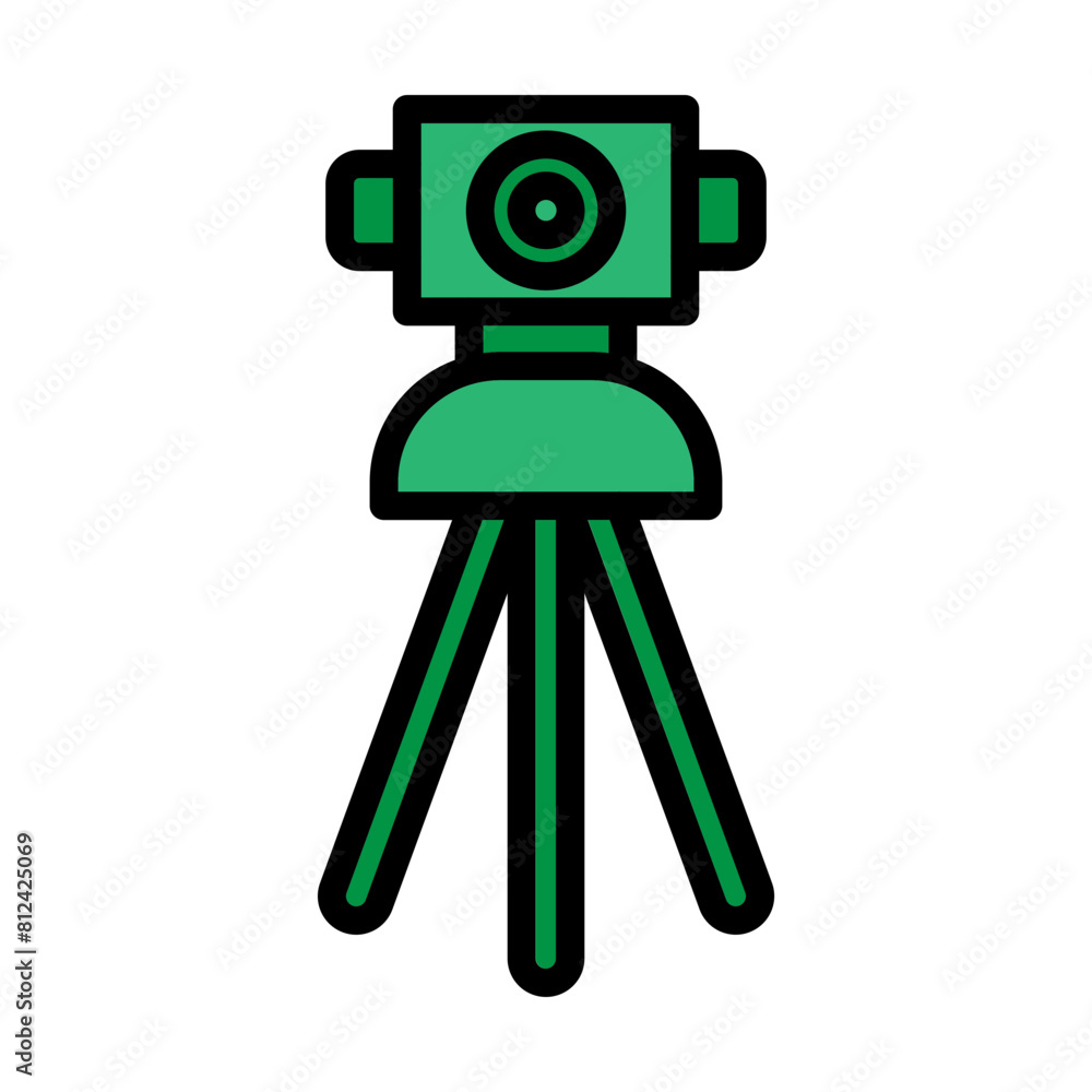 Theodolite Filled Line Icon Design Theodolite Filled Line Icon Design