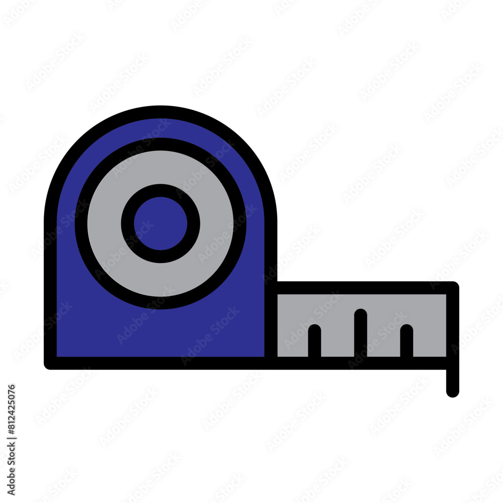 Measure Tape Filled Line Icon Design Measure Tape Filled Line Icon Design