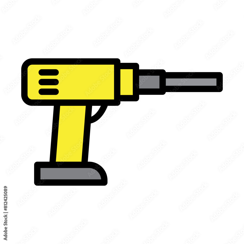 Drilling Machine Filled Line Icon Design