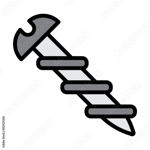 Screw Filled Line Icon Design