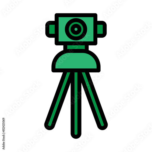 Theodolite Filled Line Icon Design
