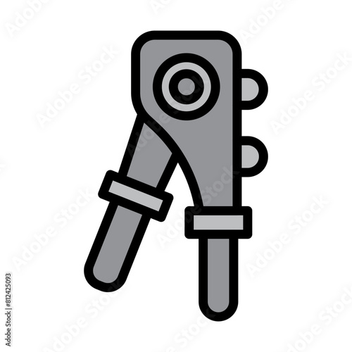 Riveter Filled Line Icon Design
