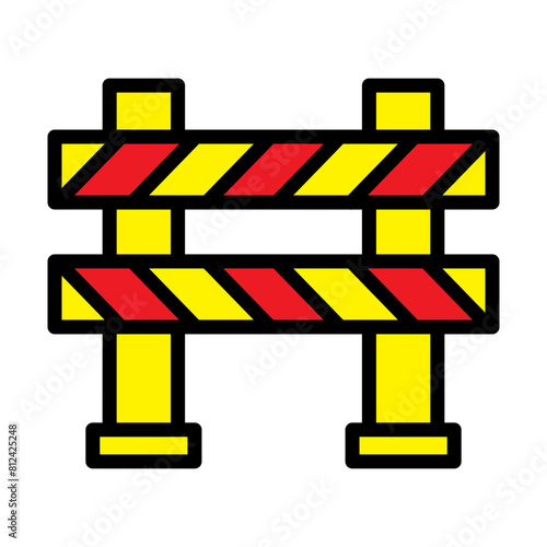 Barrier Filled Line Icon Design