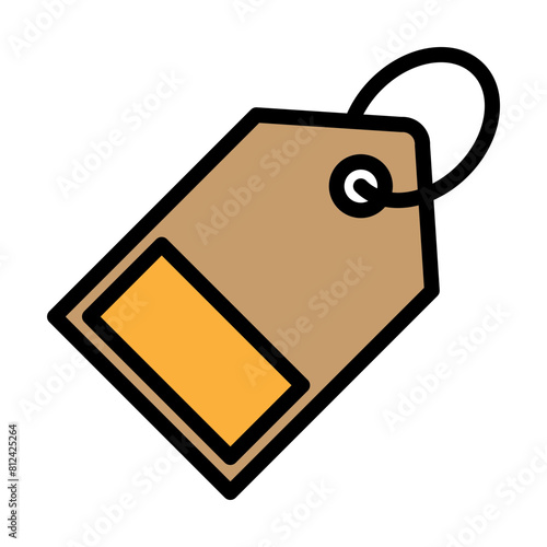Tag Line Filled Icon Design
