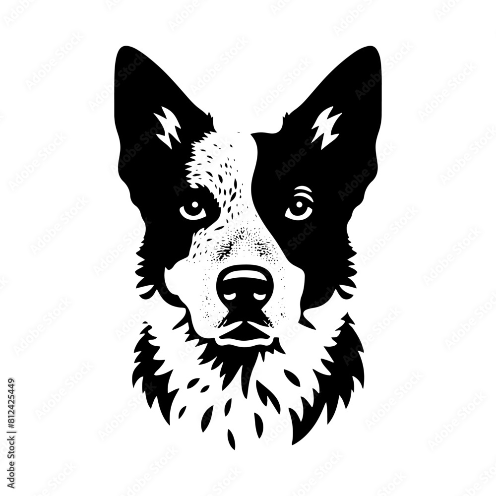 Australian Cattle Dog Silhouette - A Tribute to Rustic Resilience and Canine Wisdom- Vector of Australian Cattle Dog- Minimalist Australian Cattle Dog- Australian Cattle Dog Illustration.