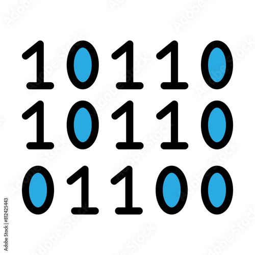 Binary Code Line Filled Icon Design