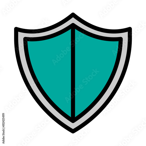 Shield Line Filled Icon Design