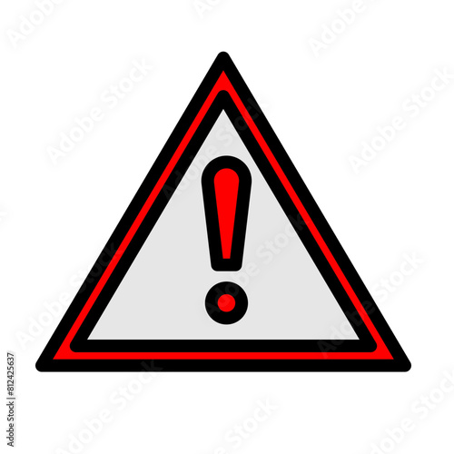 Warning Line Filled Icon Design