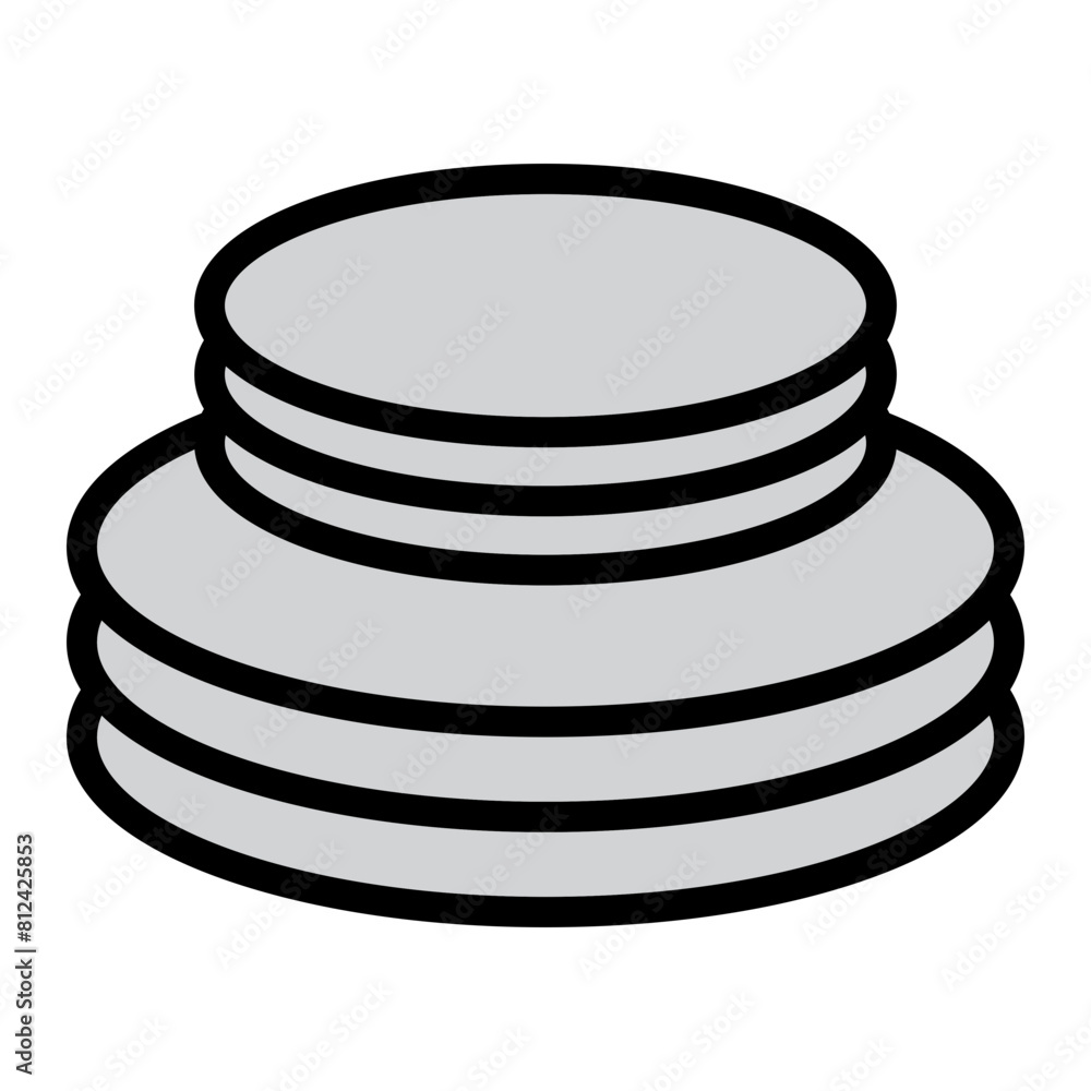 Sustainable tableware Filled Line Icon Design Sustainable tableware Filled Line Icon Design