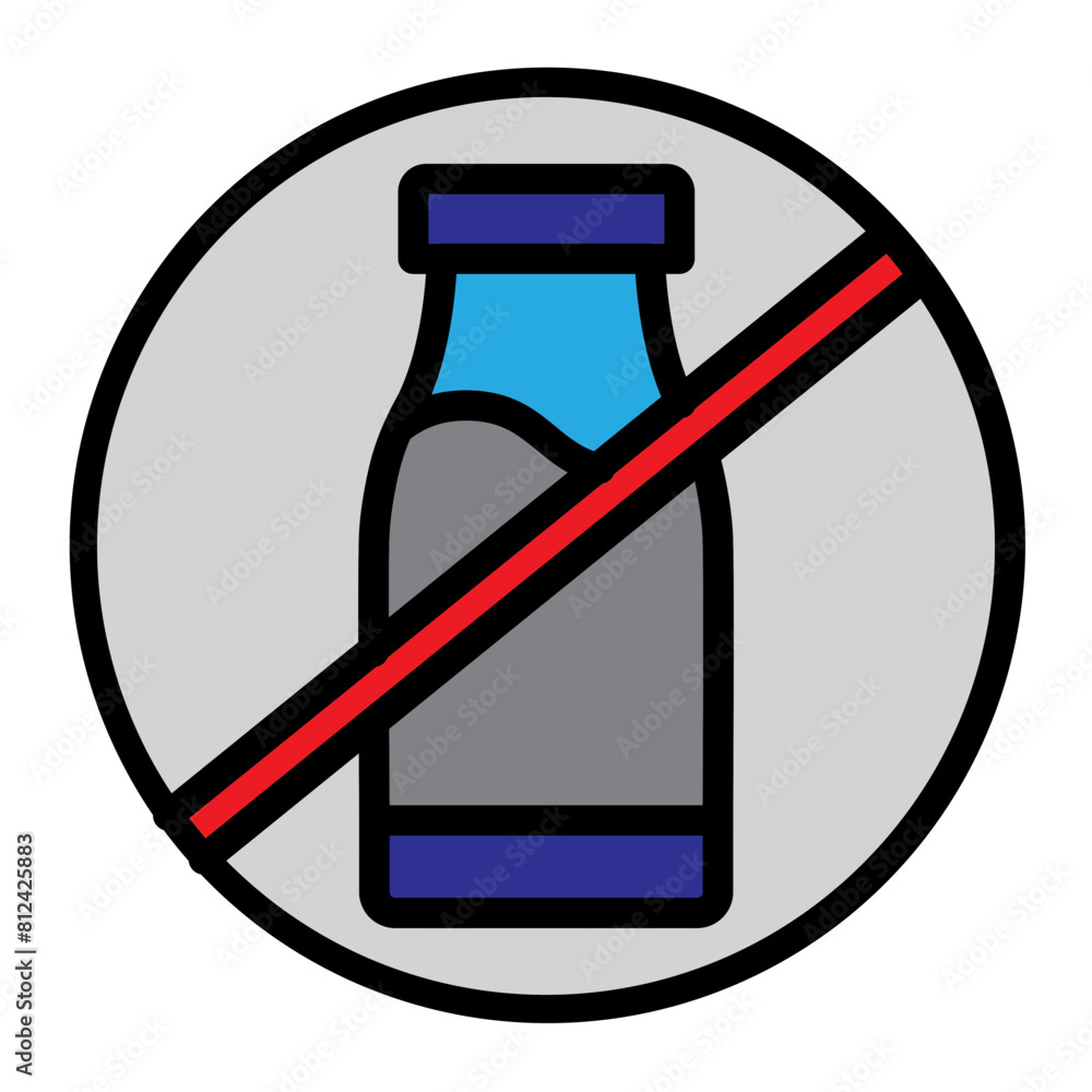 Singleuse plastics Filled Line Icon Design Singleuse plastics Filled Line Icon Design