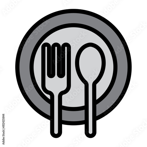 Disposable tableware Filled Line Icon Design
