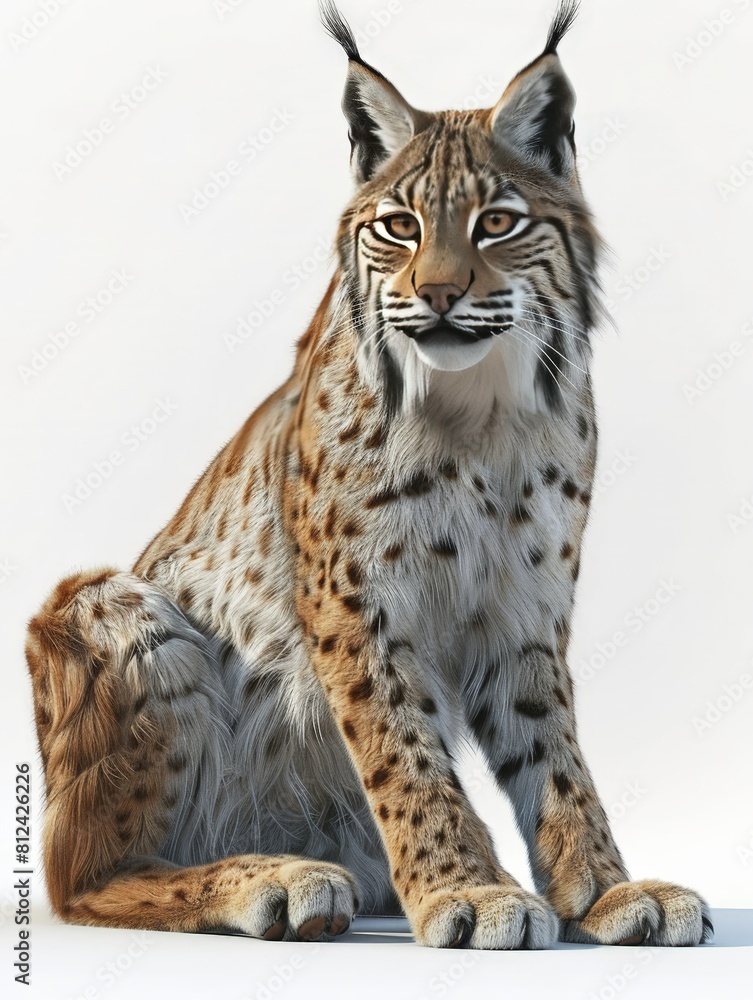 Obraz premium Realistic Lynx 3D Render Clipart Assortment