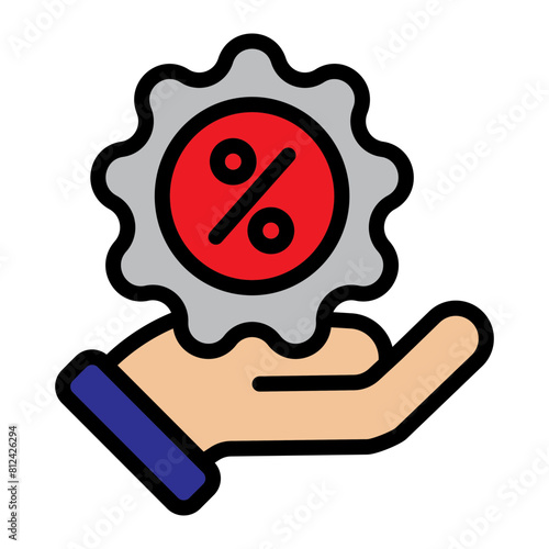 Offer Filled Line Icon Design