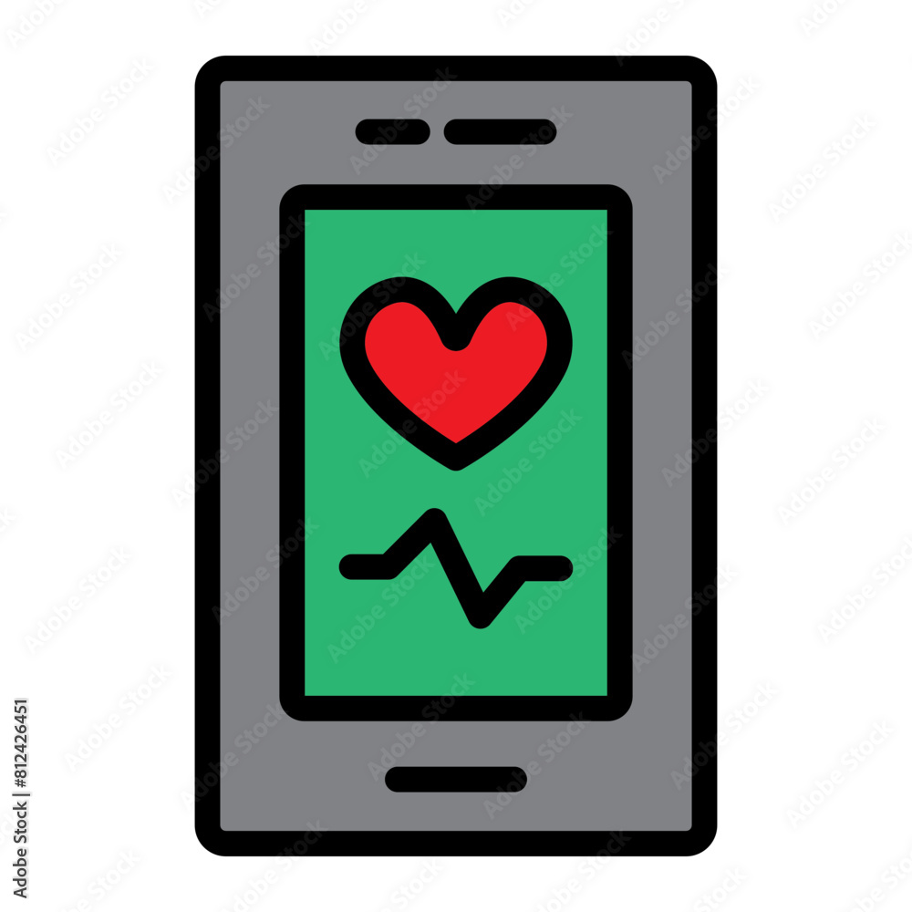Daily Health App Filled Line Icon Design Daily Health App Filled Line Icon Design