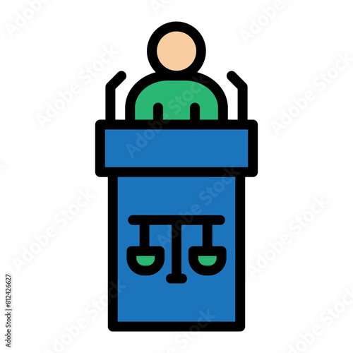 Speech Filled Line Icon Design