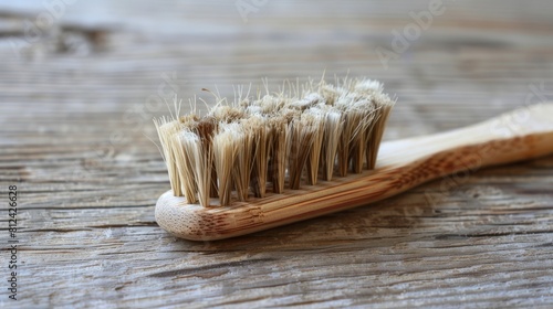 a recycleable eco friendly brush made out of wood and straw photo