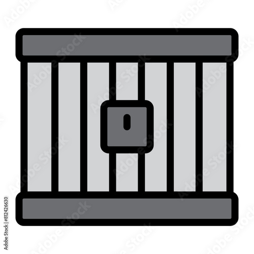 Jail Filled Line Icon Design