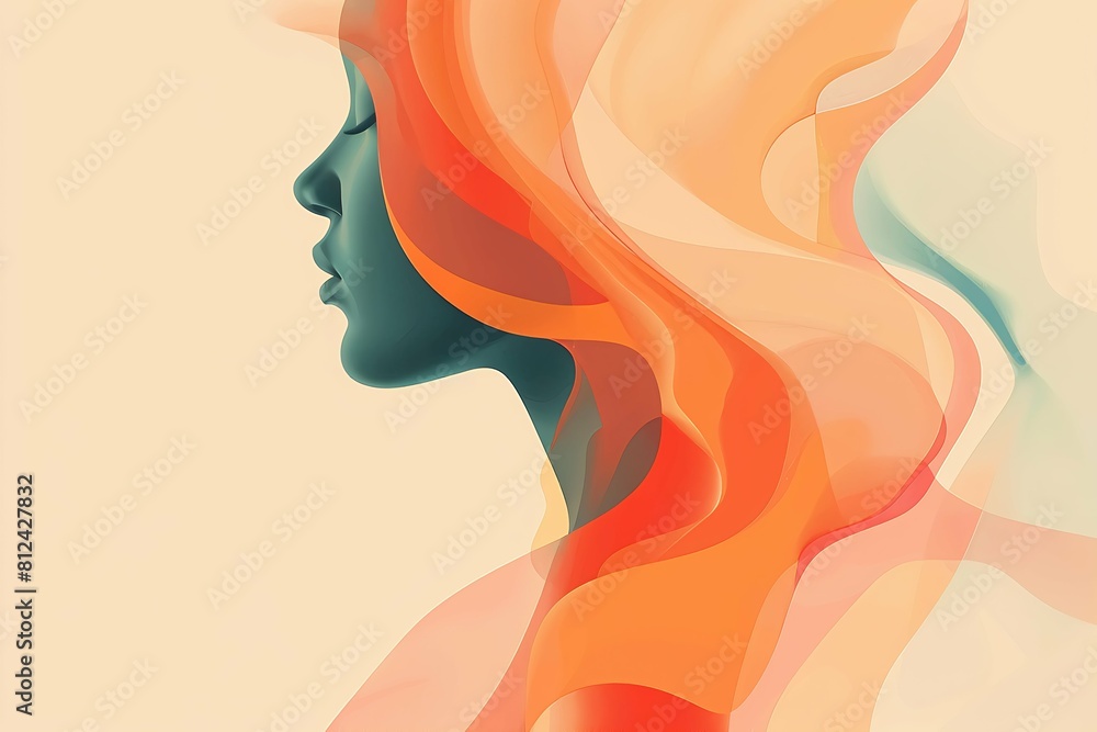 illustration of a woman, good vibes, waves illustration of a woman, good vibes, waves