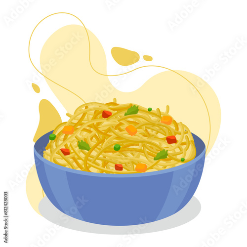 Noodle element. Vector illustration with food theme. Editable vector element.