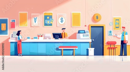 Wallpaper Mural Efficient Head Teller Providing Expert Financial Assistance at Bank Torontodigital.ca