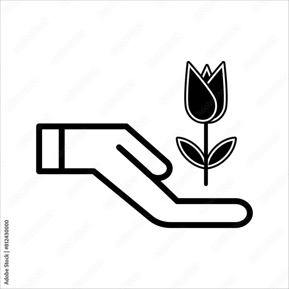 tulip icon vector, simple flower sign and symbol tulip icon vector, simple flower sign and symbol