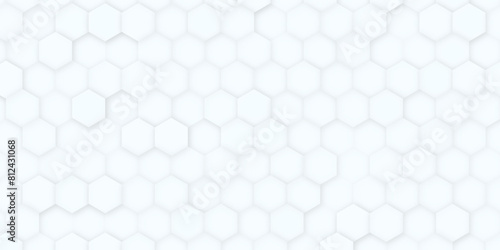 Abstract. Embossed Hexagon , honeycomb white Background ,light and shadow ,Vector, light and shadow ,Vector