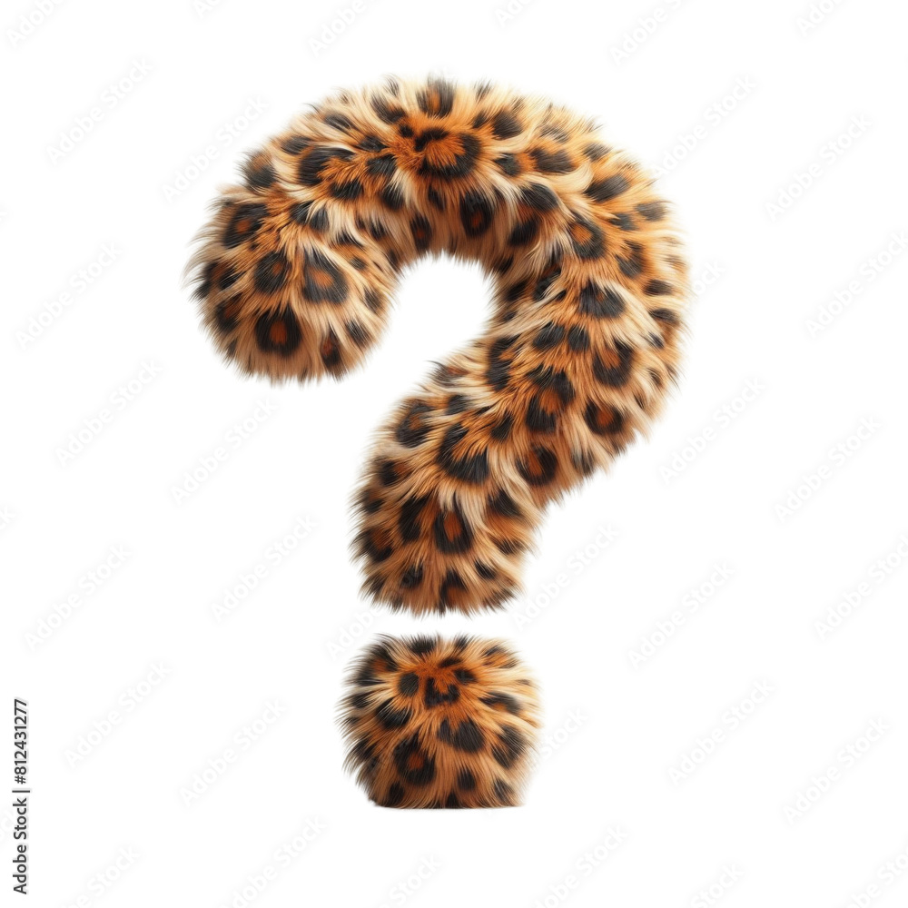 question mark made of leopard fur style isolate on white background question mark made of leopard fur style isolate on white background