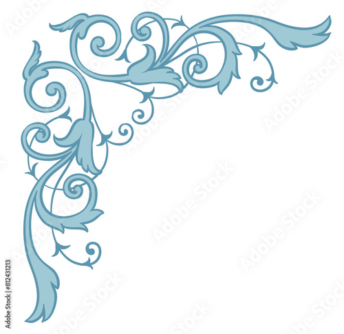 アンティークなフレームが作れるコーナー(角)。4つ並べてフレームが作れます。ベクター素材