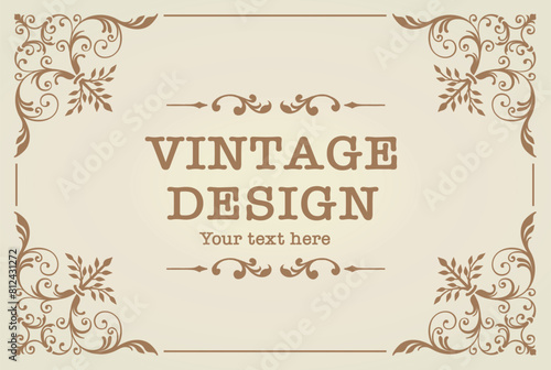 アンティークなフレームデザイン・テンプレート。ベクター素材