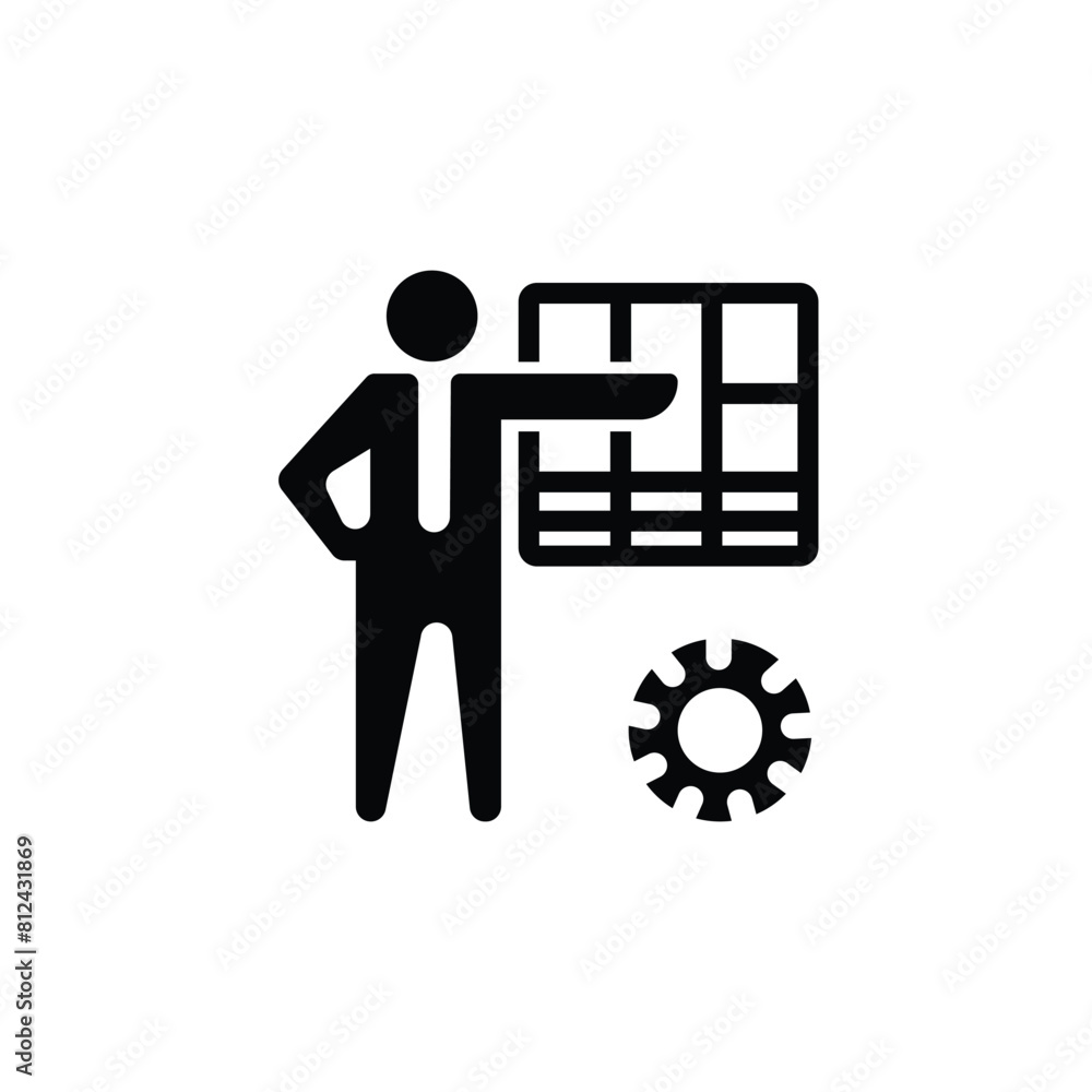 Fototapeta premium Operations management icon. Solid icon collection.