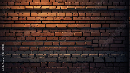 2D game level brick wall design  brick texture with simple details  platformer game element  brickwork concrete seamless background  wallpaper style  