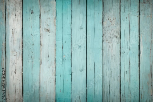 Old vintage light teal and blue shabby wooden background texture. Rustic wooden horizontal banner and wallpaper