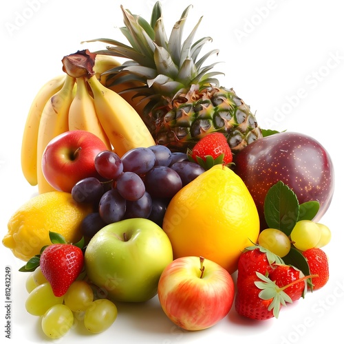 Photo of fruit on white background