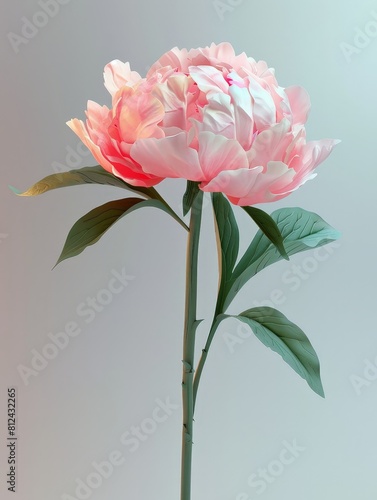 Graceful Peony Flower 3D Render