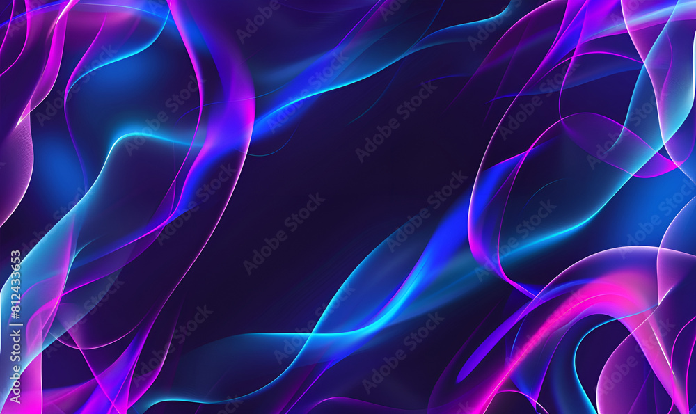 Fototapeta premium Abstract blue and purple liquid wavy shapes futuristi Futuristic Liquid Art: Blue and Purple Abstract Waves