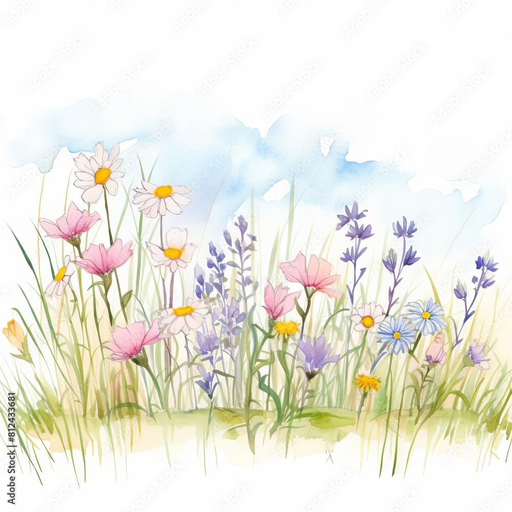 blooming wildflowers in a spring meadow blooming wildflowers in a spring meadow