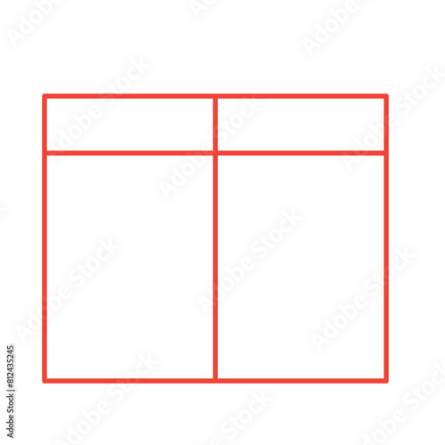 Simple accordion style data table layout template,vector