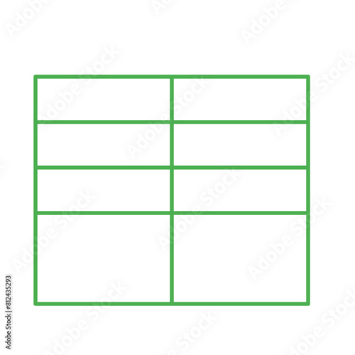 Simple accordion style data table layout template,vector