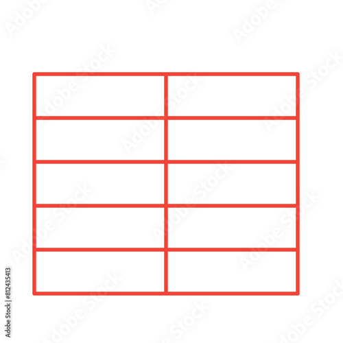 Simple accordion style data table layout template,vector