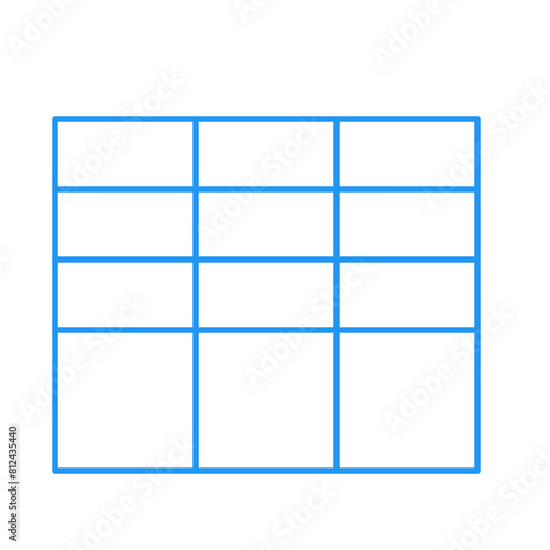 Simple accordion style data table layout template,vector