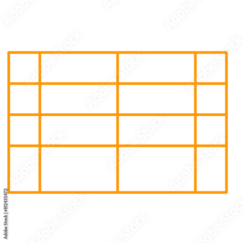 Simple accordion style data table layout template,vector