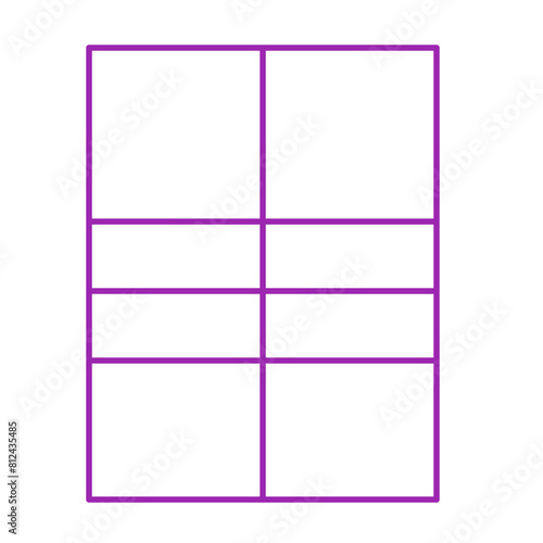 Simple accordion style data table layout template,vector