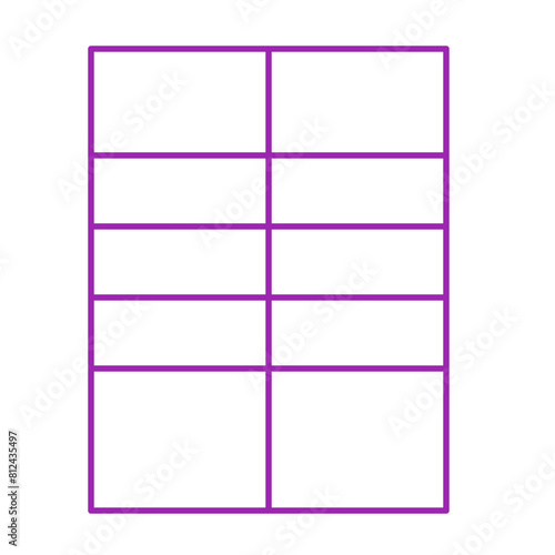 Simple accordion style data table layout template,vector