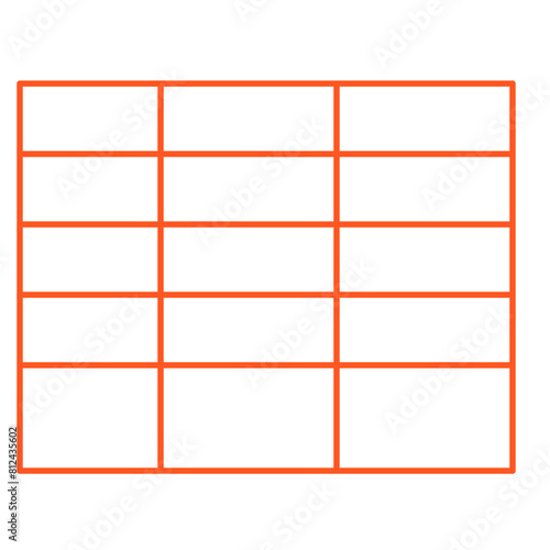 Simple accordion style data table layout template,vector