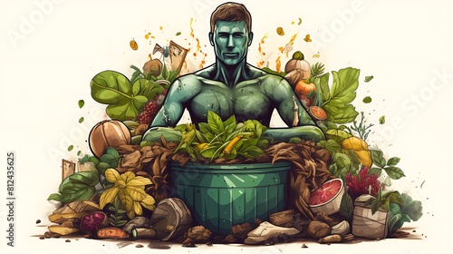 A person participating in a community composting program for Earth Day.