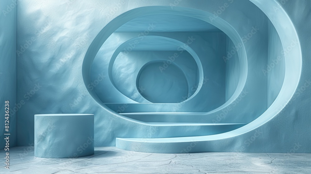 Obraz premium White Room With Circular Design on Wall