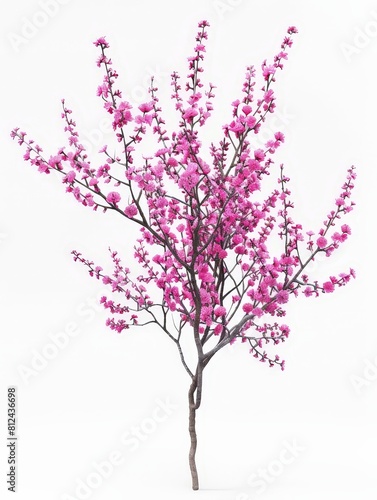 Elegant Redbud Branches 3D Clipart