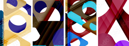 Abstract background set featuring captivating triangles. Harmonious blend of geometry and style, these designs bring modern flair